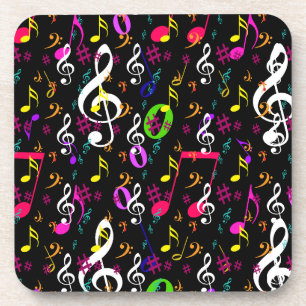 Musical Symbols Pattern Design Beverage Coaster