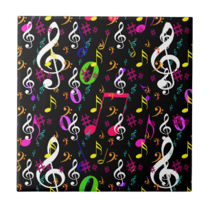 Musical Symbols Pattern Design Ceramic Tile