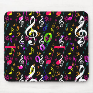 Musical Symbols Pattern Design Mouse Pad