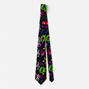 Musical Symbols Pattern Design Neck Tie
