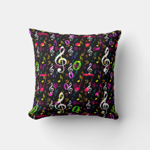 Musical Symbols Pattern Design Throw Pillow