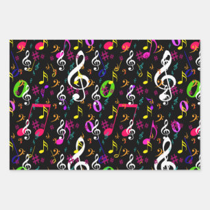 Musical Symbols Pattern Design Wrapping Paper Sheets