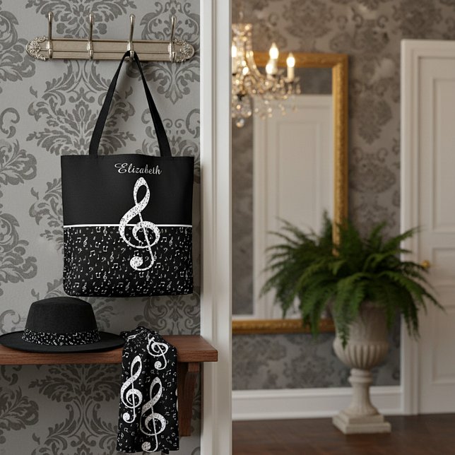 musical symbols personalized tote bag (Creator Uploaded)
