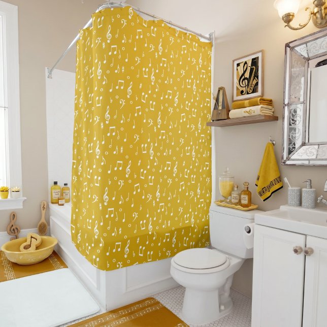 musical symbols  shower curtain (Creator Uploaded)