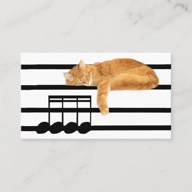 Musical tabby kitty cat business card (Front)