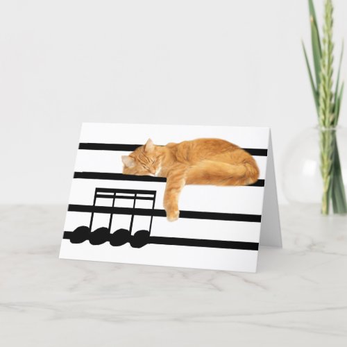 Musical tabby kitty cat card