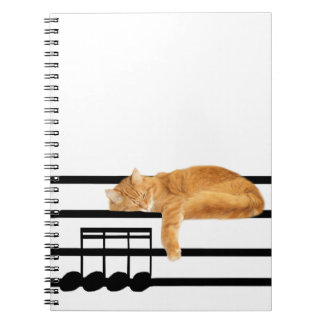 Musical tabby kitty cat notebook