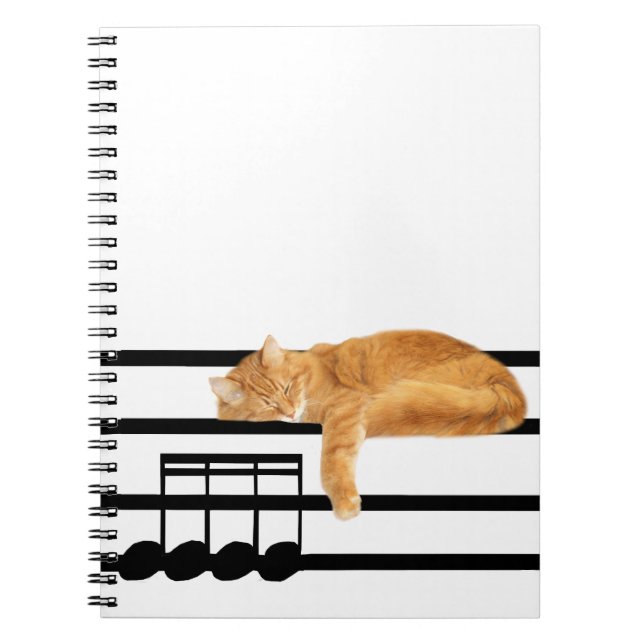 Musical tabby kitty cat notebook (Front)