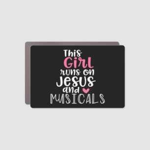 Musical Theater Gifts Teen Girl runs on Jesus Musi Car Magnet