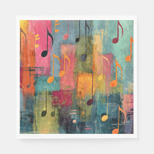 Musical Theme Abstract Art Napkins