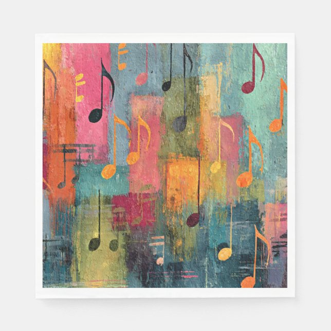 Musical Theme Abstract Art Napkins (Front)