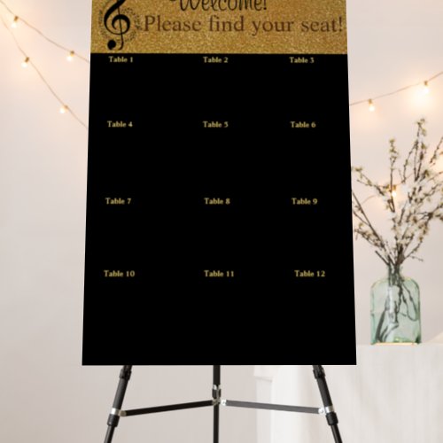 Musical Theme Wedding Table Seating Chart Foam Board