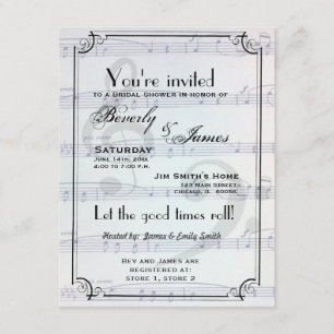 Musical themed bridal shower invitation