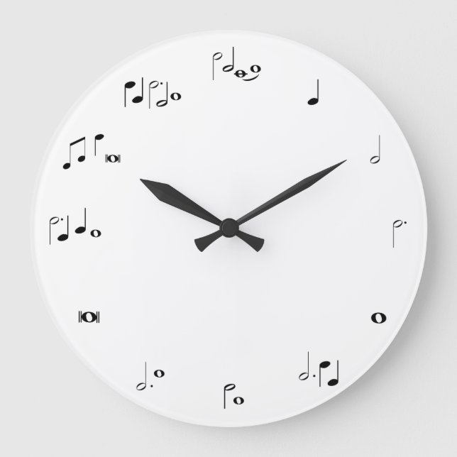 Musical timing clock - black and white (Front)
