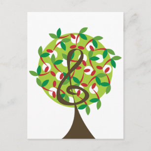 Musical Treble Cherry Notes Tree Whimsical Nature