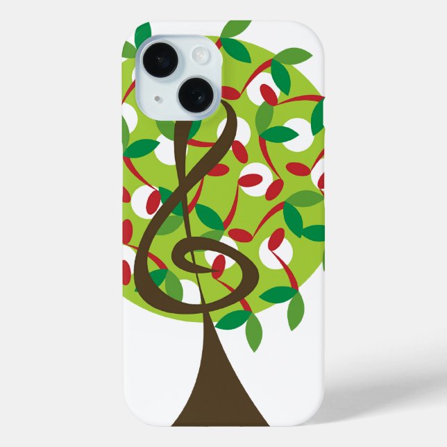 Musical Treble Cherry Notes Tree Whimsical Nature Case-Mate iPhone Case (Back)