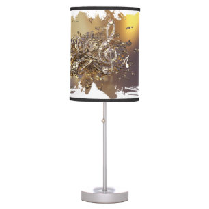 Musical treble clef and falling notes table lamp