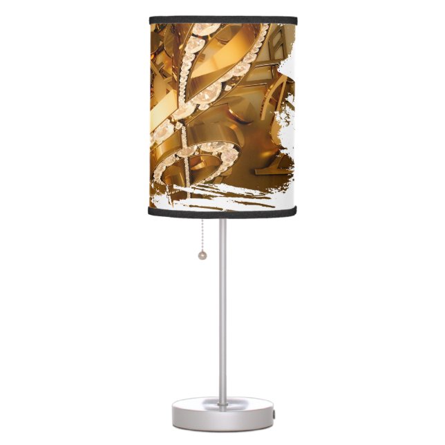 Musical treble clef and falling notes table lamp (Right)