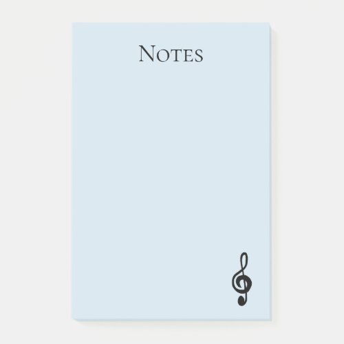 Musical Treble Clef Cute Blue Post_it Notes