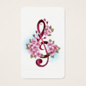 Musical treble clef notes with Sakura flowers (Front)