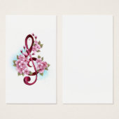 Musical treble clef notes with Sakura flowers (Front & Back)