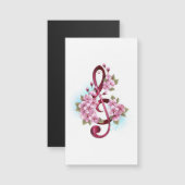 Musical treble clef notes with Sakura flowers (Front/Back)