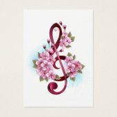 Musical treble clef notes with Sakura flowers (Front)
