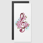 Musical treble clef notes with Sakura flowers (Front/Back)
