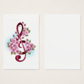 Musical treble clef notes with Sakura flowers (Front & Back)