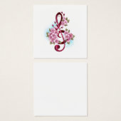 Musical treble clef notes with Sakura flowers (Front & Back)