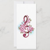 Musical treble clef notes with Sakura flowers (Front)