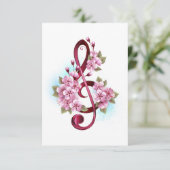 Musical treble clef notes with Sakura flowers (Standing Front)