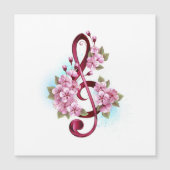 Musical treble clef notes with Sakura flowers (Front)