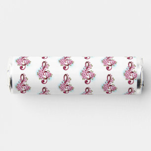 Musical treble clef notes with Sakura flowers Breath Savers® Mints