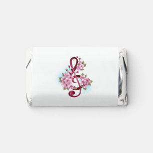Musical treble clef notes with Sakura flowers Hershey's Miniatures