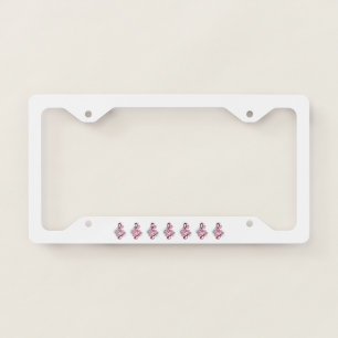 Musical treble clef notes with Sakura flowers License Plate Frame