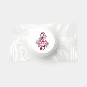Musical treble clef notes with Sakura flowers Life Saver® Mints