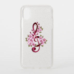 Musical treble clef notes with Sakura flowers Speck iPhone XS Case