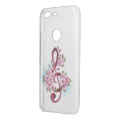 Musical treble clef notes with Sakura flowers Uncommon Google Pixel Case (Back/Left)