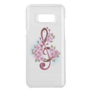 Musical treble clef notes with Sakura flowers Uncommon Samsung Galaxy S8+ Case