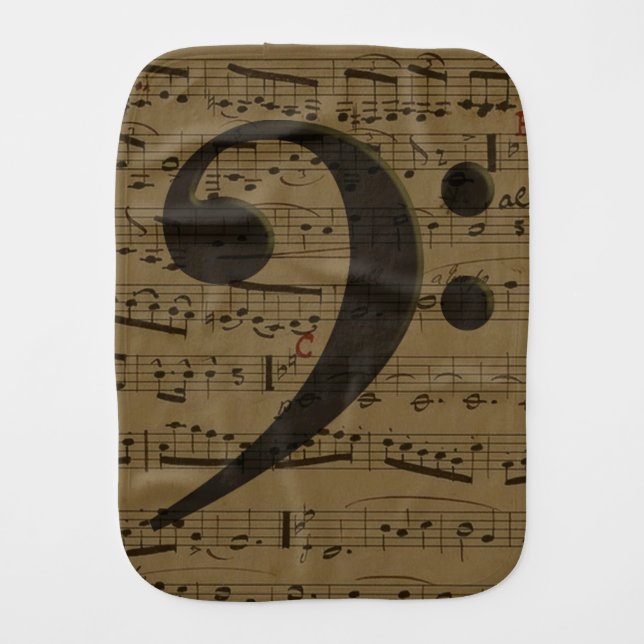 Musical Treble Clef Sheet Music Classic  Burp Cloth (Front)
