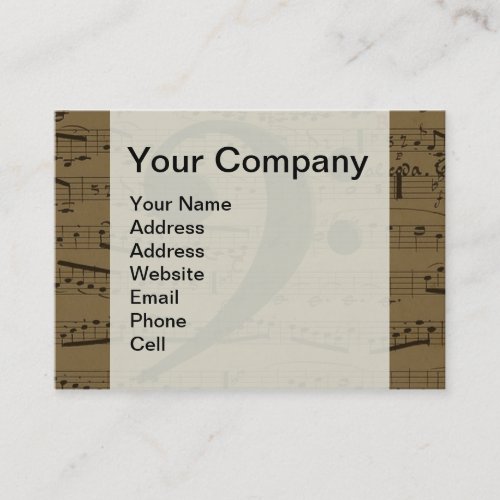 Musical Treble Clef Sheet Music Classic  Business Card