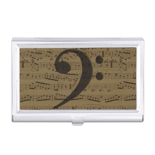 Musical Treble Clef Sheet Music Classic  Business Card Holder