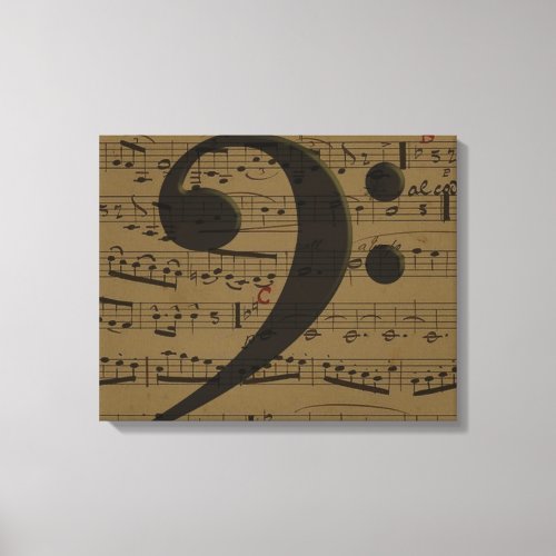 Musical Treble Clef Sheet Music Classic  Canvas Print