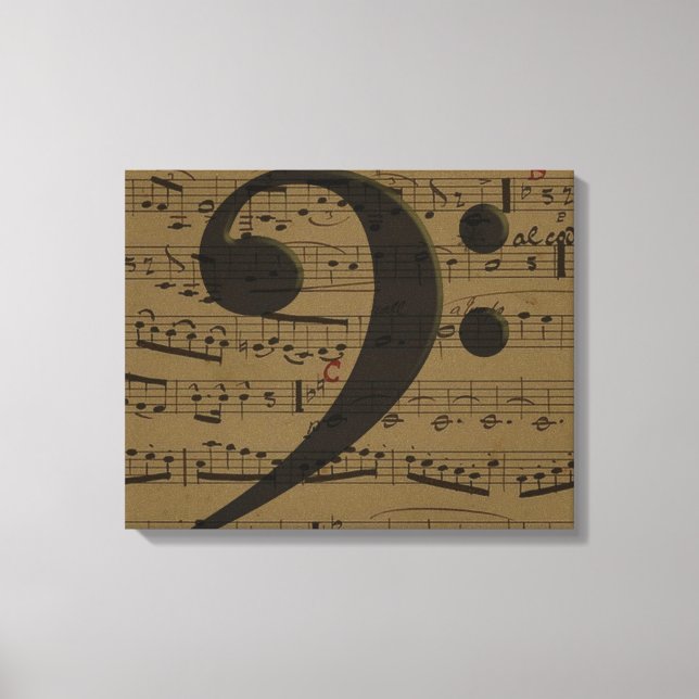 Musical Treble Clef Sheet Music Classic  Canvas Print (Front)