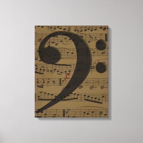 Musical Treble Clef Sheet Music Classic  Canvas Print