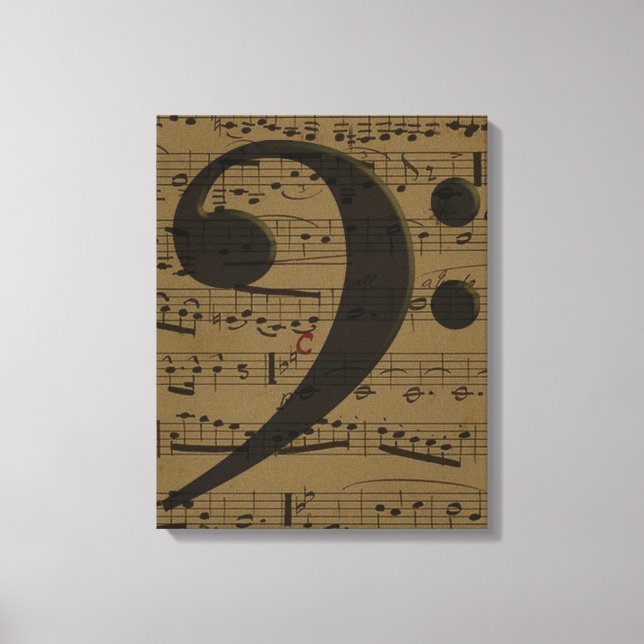 Musical Treble Clef Sheet Music Classic  Canvas Print (Front)