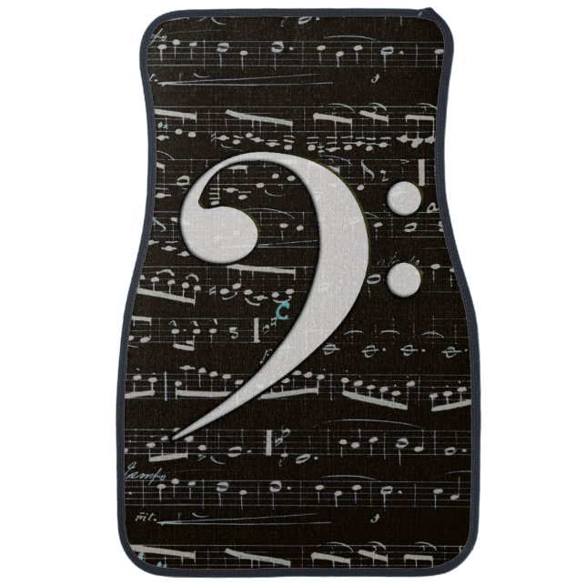 Musical Treble Clef Sheet Music Classic  Car Floor Mat (Front)
