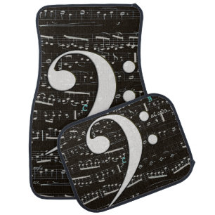 Musical Treble Clef Sheet Music Classic Car Floor Mat