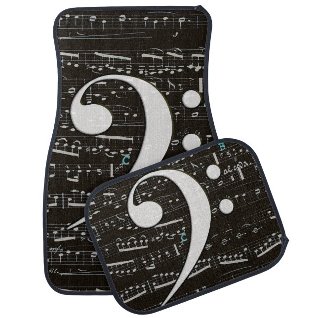 Musical Treble Clef Sheet Music Classic  Car Floor Mat (Set)